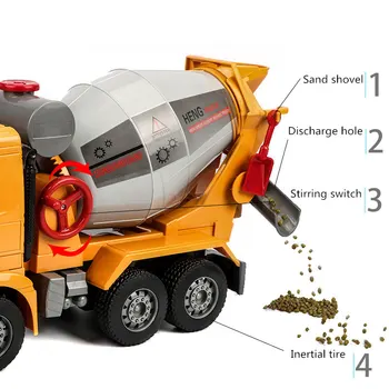 1:18 Имитационный Инженеринг автомобил наистина може да се разбърква играчки модел на камион-миксер bosch.между Звук и Светлина кола цементирующий Бетон автомобил детски подарък
