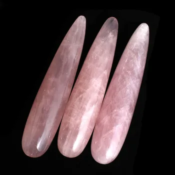 1 Бр Полиран 17,5 см Натурална Розова Кристален Масажът Пръчка Yoni Дебелина 17,5 см