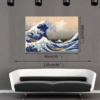 1 Панел Безплатна Доставка Голямата Вълна на Канагава Плакат Японски Аксесоари За Дома Декоративна Живопис Печат в Рамка