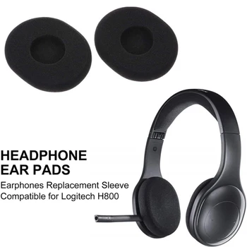 1 Чифт Амбушюр за слушалки 75x65 мм, Черен на Цвят За слушалки Logitech H800 H 800