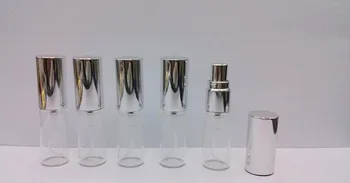 100 бр. прозрачен стъклен флакон-спрей за парфюми обем от 5 мл стъклен флакон-спрей с обем 5 ml, мини-стъклен флакон-спрей за духове, преносими дозиращи флакони