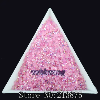 10000 бр./пакет, SS6 Светло розово Магически цвят AB желе 2 мм смола crystal кристали и Дизайн нокти Мобилен телефон нож пробийте мъниста