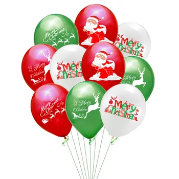 10ШТ 12 инча Коледен Балон Зелен Червен Коледа С Балон с Дядо Коледа Коледна Елха Балон Ноел Декор За Дома 2022
