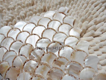 11 БР. натурална риби, везни веерообразная мивка-мозайка плочки pearlescent тапети кухненски панел за душ стенни плочки за баня