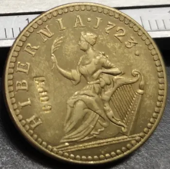 1723 Ирландия 1 Фартинг-мед копирни монета Джордж I 
