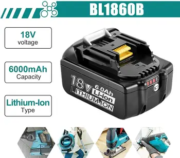 18 6.0 Ah Замяна Батерия за Makita 18 Батерии BL1830 BL1850 BL1840 BL1845 BL1815 BL1860 LXT-400 Безжични електрически инструменти