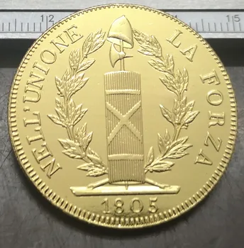 1805 Genoese Република (Лигурската Република) (италиански държавата) Копирна монета от злато 96 лири