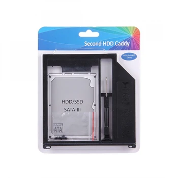 2,5-инчов SATA3 Твърд Диск HDD Caddy Адаптер Отделение Скоба за Apple Macbook (Черен)