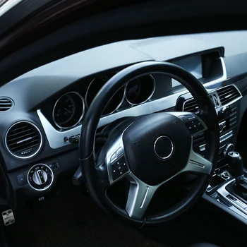 2 ABS Цвят Сребро Въглеродни Влакна За Mercedes Benz C Class W204 2011-2013 Панел на Дисплея на Уреда Довършителни Аксесоари За Интериора на Колата