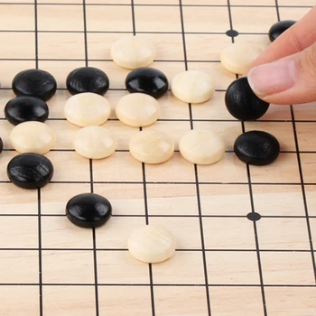2 в 1 Двустранни Сгъваеми Дървени Китайски Пулове Go Игра Набор от Настолна Семейна Интерактивна Играчка