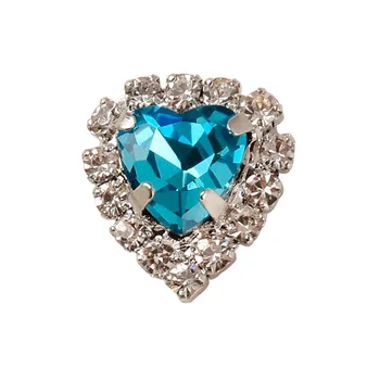 2 ЕЛЕМЕНТА сърцето диамант декорации за нокти розов зелен син кристал тренировки със счупено цирконии диамант голям размер crystal декорации за нокти HZ053