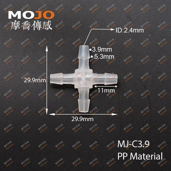 2020 Безплатна доставка!! MJ-C3.9 PP материал Пластмасово съединение на маркуча многоходовые конектори за тръби 4 мм четырехходовой фитинг за тръба (100 бр./лот)