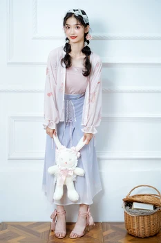 2020 Лятно и Оригинално женствена рокля Hanfu, облекло с елементи на Песни, китайски Стил, с Бродерия на талията, женски костюм DWY4404