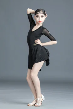 2021 Songyuexia/ Ново дамско и детско рокля за латино танци с пискюли за момичета, секси рокля, за състезания, за да се изяви, професионално, лятно