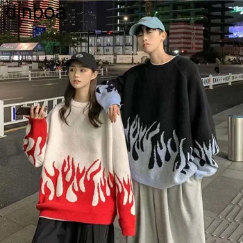 2022 есента и зимата-Голям е размерът на Вязаный Мързелив пуловер Y2k Дамски корейската версия на тенденцията Ins свободен дизайн с обърната пръсти
