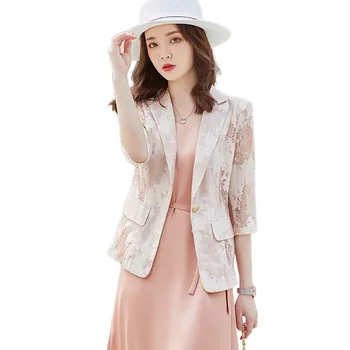 2022 Нов Корейски пролет лято свободно време Половината ръкави малък костюм, палто дамско работно облекло официално тънък 88276