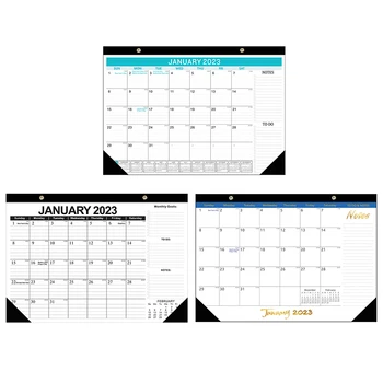 2023 Английското Издание на Черен Класически Стенен Календар за 18 Месеца Английски Настолен Календар за Планиране на Графици Офис Календар