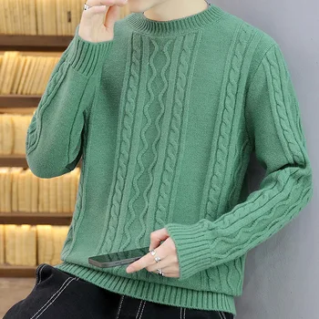 2023 Мъжки пуловер с Обрат в Ретро стил, Свободен и лесен Универсален Обикновен Пуловер
