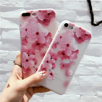 20PCS Мода 3D Розово Цвете Боя Калъф За вашия Телефон, За iPhone, X-Мека Делото От TPU Седалките на Корпуса