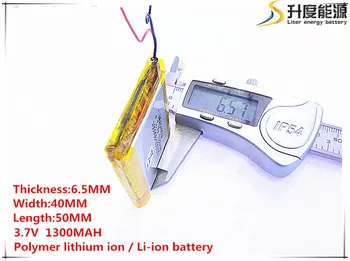 3,7 В, 1300 mah [654050] PLIB (полимерна литиево-йонна / литиево-йонна батерия) за smart-часовници, GPS, mp3, mp4, мобилен телефон, динамика
