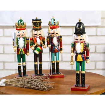 3 бр./компл. Дървени Войници Лешникотрошачката Фигурки Модел Коледна Украса Бижута Кукли Цветни, Ръчно Рисувани Ретро Дизайн