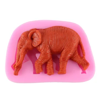 (3 бр./лот) 8.1 * 5.6 * 1.5 вижте 3D слон карикатура на животните форма sililcone фондан за декорация на торта за доставка бонбони печати инструменти