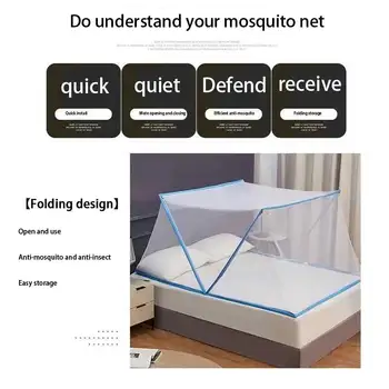 3 Секунди Сгъваема Двойна Врата Безплатен Монтаж Mosquito Net Палатка За Възрастни И Деца Mosquito Net Преносима Пътна Палатка За Новородени