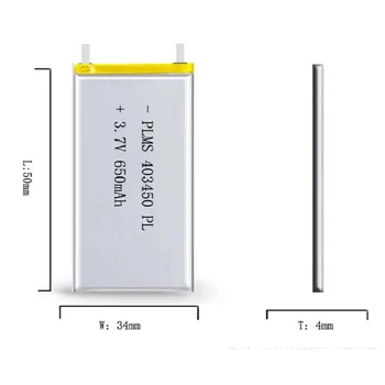 383450 3,7 През 680 mah 403450 PLIB полимерна литиево-йонна/Литиево-йонна батерия за GPS mp3 mp4, mp5 dvd