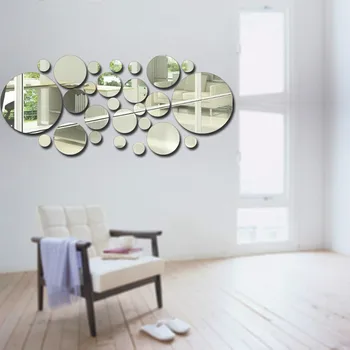 3D acrílico estéreo espejo decorativa dormitorio sala de TV pared decoración romántica de la etiqueta engomada
