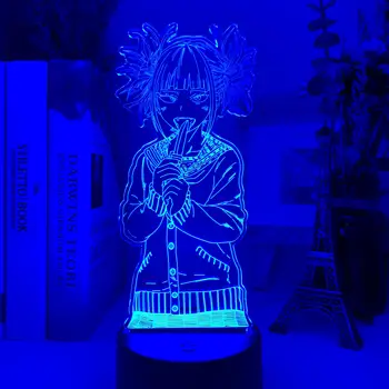 3D Led нощна светлина My Hero Academia Тога Химико Фигурка Подарък за лека нощ за Украса на Детска Спални Нощна USB Настолна Лампа