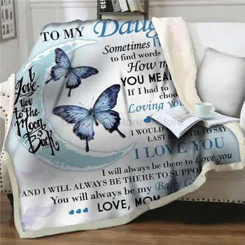 3D schildkröte Gedruckt Flanell Fleece Decken Brief An Meine Tochter Decke auf Betten sofa Pelz Wurf Decken Rechteck Büro Decke