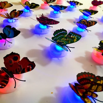 3D триизмерна led пеперуда светещ стикер за стена, декорация на стаи за момичета самозалепващи се тапети на вътрешните стени тапети