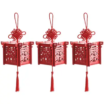 3ШТ Китайска Сватба Парти Полза на Дървени Кутии Сватбени Бонбони Лечение на Подаръчни Кутии Выдалбливают Сватбени Бонбони Подарък Кутия