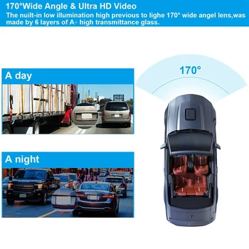 4-Инчов HD 1080P Автомобилен Видеорекордер DVR Камера За Шофиране Видеорекордер Паркинг Авто Монитор С Две Лещи IR за Нощно Виждане G-Сензор