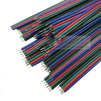 4 контакти тел кабел, AGW22 изискан медна жица за ивица светлина, удължител кабели led тел, електрически кабел Безплатна доставка