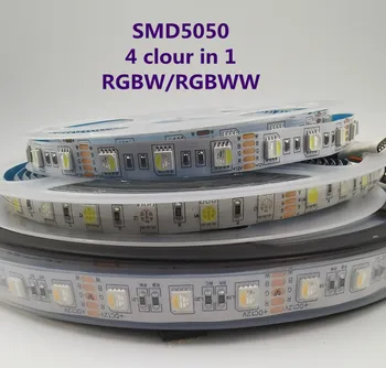 5 М/лот DC 12 В 24 В RGBW/RGBWW 4 цвята в 1 led чип с 60 led S/m 300 led S Водоустойчив IP30/65/IP67 5050 SMD гъвкави led лента