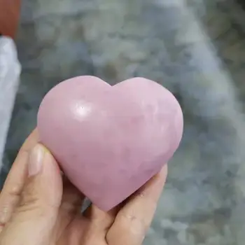 50-70 мм Натурален Розов Опал във формата на сърце от камък с резным хрустальным сърце