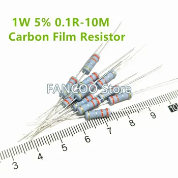 500 БР./пакет 1 W 5% Въглероден филмът резистор 1,1 До-10 До 1,1 На 1,2 До 1,3 До 1,5 До 1,6 До 1,8 До 2 До 2,2 До 2,4 До 2,7 До 3 До 3,3 До 3,6 До 3,9 До 4,3 До 4,7 До 5,1 До