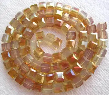 6 мм красиви стъклени кристални нарязани квадратни свободни мъниста 16 