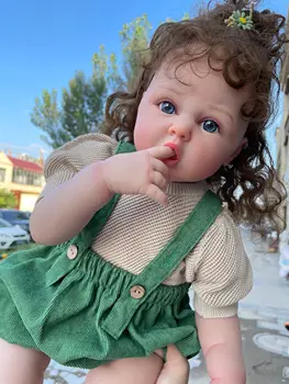 60 см Огромен Размера на Бебето Возрожденный Дете Художникът е Направил Кукла Високо Качество с 3D Кожата Видими Венами Ръчни Коса Коледен Подарък