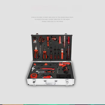 60шт битова хардуерна набор от инструменти, Набор от инструменти от висококачествена алуминиева кутия комбиниран комплект инструменти