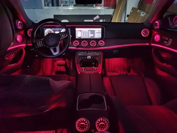 64 Цветове Led Вентилационни Отвори 3D Въртяща се Пищялка Високоговорител За Mercedes Benz W213 E-Class Coupe AMG E43 E53 E250 Вътрешно Околното Осветление