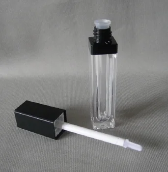 7 мл квадратна форма, е прозрачен блясък за устни меден тръба на спирала за мигли тубичка с черна капачка огледало за грим копър масло, хидратиращ гел козметична опаковка