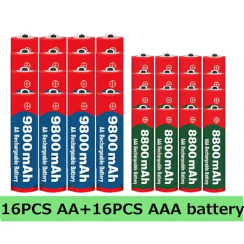 AA + AAA батерия от 1,5 AA 9800 mah + 1,5 ААА 8800 mah Алкална Батерия от 1,5 За Часовници, Играчки, Батерии Камери