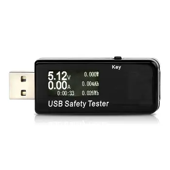 AT14 USB Тестер за Сигурност, USB Цифров електромера Тестер Мултицет Монитор Ток и Напрежение на Постоянен Ток 5.1 A 30 Ампера електромера Напрежение