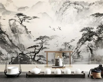 Beibehang хол ТЕЛЕВИЗИЯ фон на тапета класическа атмосфера живопис туш пейзаж на фона стенно украшение на тапети