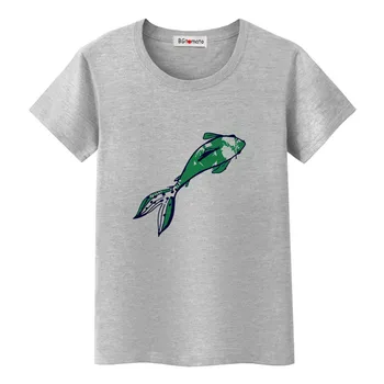 BGtomato 2022 тениска с зелена риба, риза в стил харадзюку, стръмни годишният топ забавна дрехи с рибки, ежедневни тениска оверсайз, дамски дрехи
