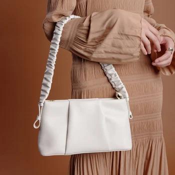 Bisi Goro Маркови Чанти За Рамо За Жени От Естествена Кожа, Луксозна Дизайнерска Чанта, Дамски Модни Проста Квадратна Чанта На Едно рамо