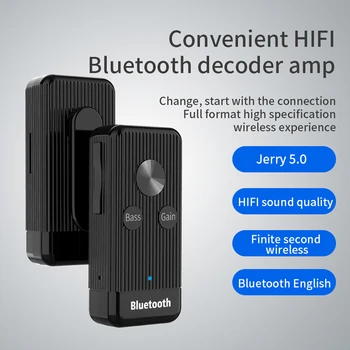 Bluetooth Аудиоприемник Bluetooth 5,0 Адаптер TF HIFI Aux Жак 3,5 Усилване на басите намаляване на шума Автомобилни Слушалки Музика PC Говорителя