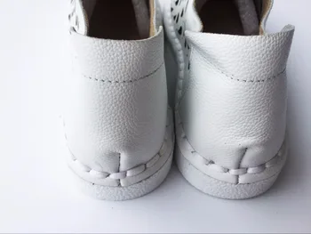 Careaymade/Летни обувки на плоска подметка от естествена кожа, дамски обувки за бременни ръчна изработка, Супер меки и удобни бели обувки, всеки цвят